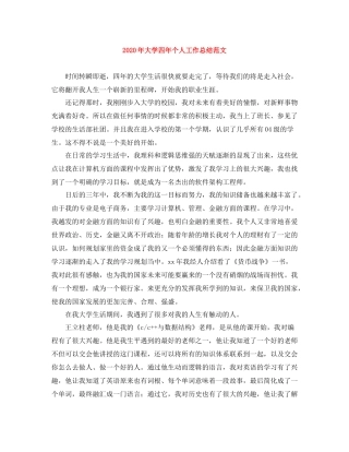2020年大学四年个人工作总结范文