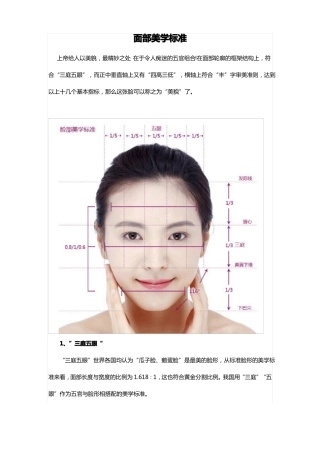面部美学标准