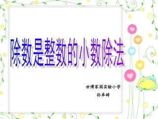 除数是整数的小数除法课件