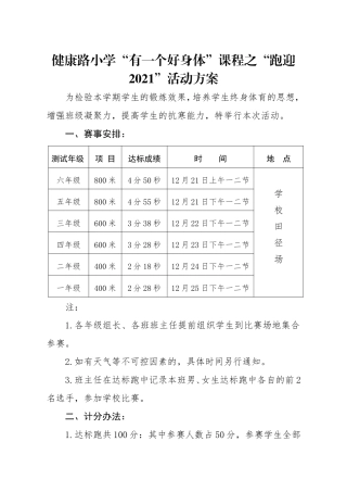 2021有一个好身体活动方案
