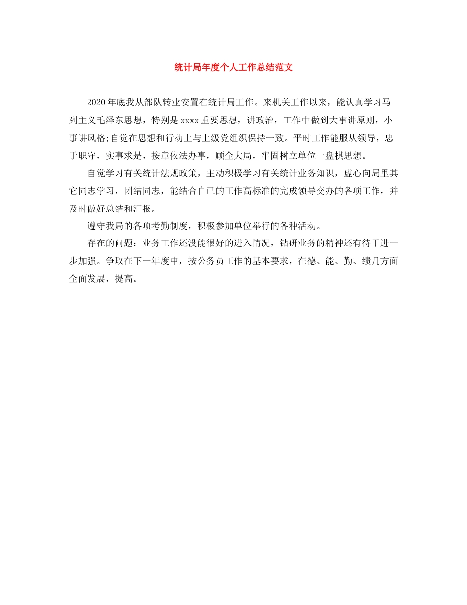 统计局年度个人工作总结范文_第1页