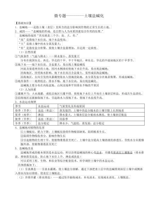 高考地理微专题：盐碱化