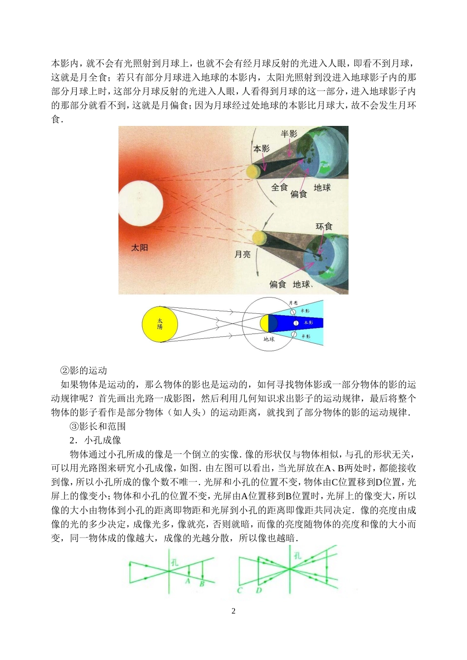 八年级物理竞赛专题第4讲光的直线传播和光的反射_第2页