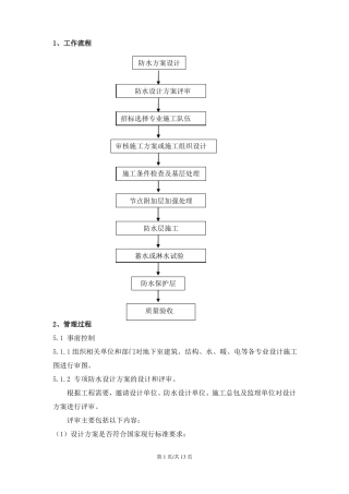 防水施工质量控制要点