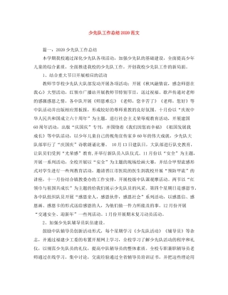 少先队工作总结范文