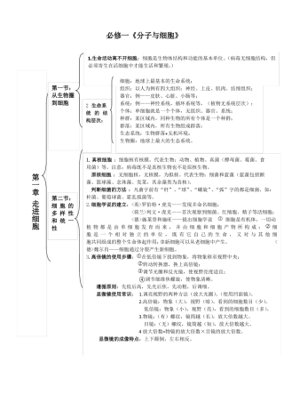 高中生物必修一二三会考高考必备知识点大全