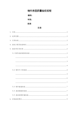 铸件外观质量验收规程