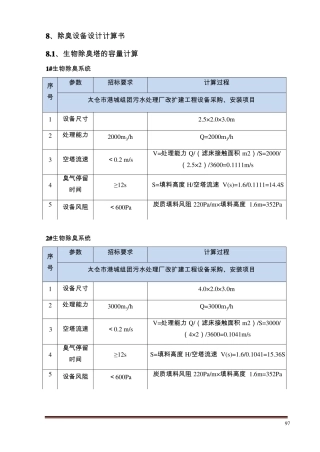 除臭设备设计计算书讲解