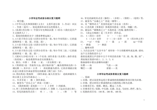 小学六年级毕业班音体美复习提纲