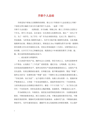 升职个人总结