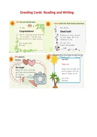 人教版英语选修（语言知识与技能类）英语写作Unit1cardsmakingReadingmaterialsbeforeclass