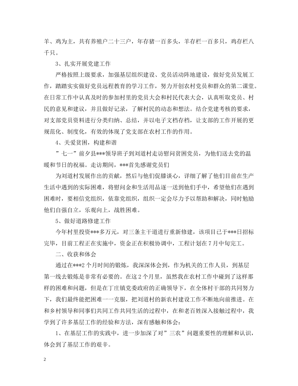 农村第一书记工作总结1000字_第2页