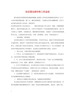 社区团支部年终工作总结2 