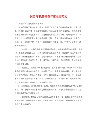 税务稽查年度总结范文2