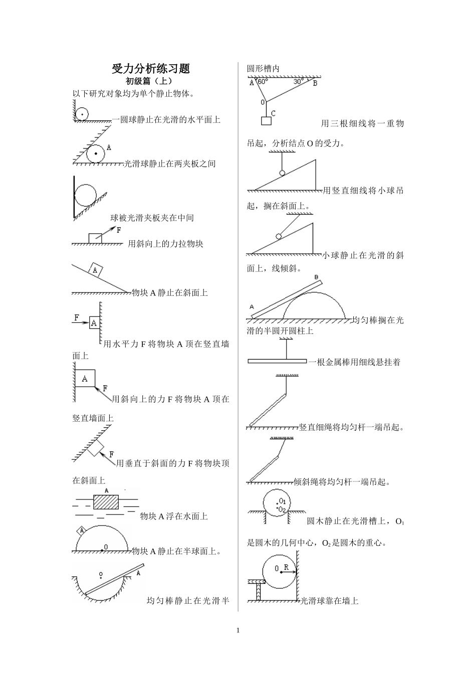 受力分析画图基础练习_第1页