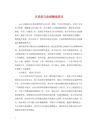 文员实习总结精选范文