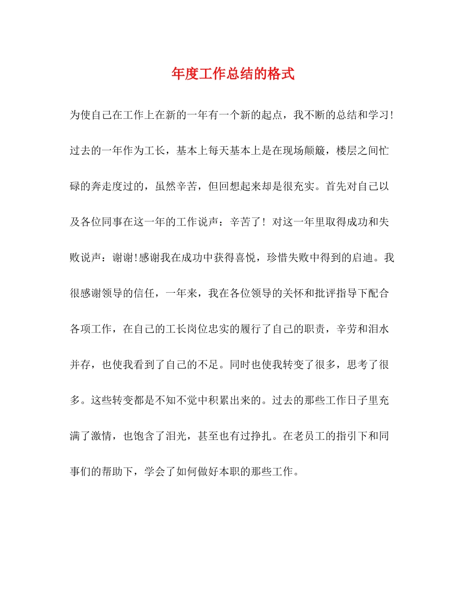 2020年度工作总结的格式_第1页