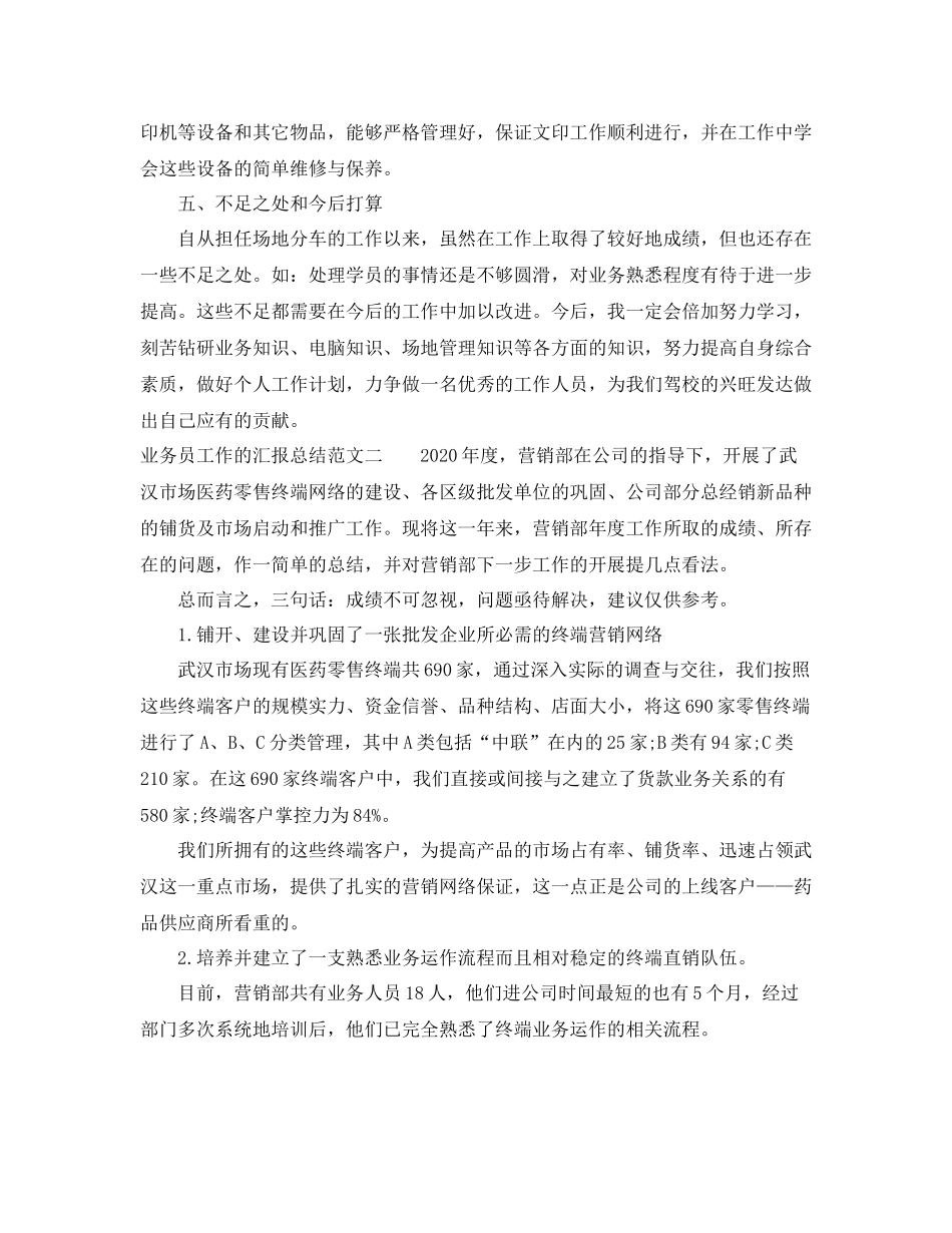 业务员工作的汇报总结_第2页
