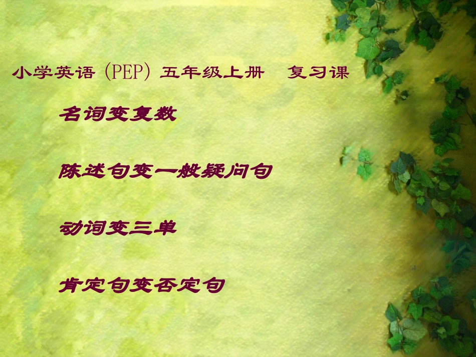 五年级上册语法复习（课件）_第1页