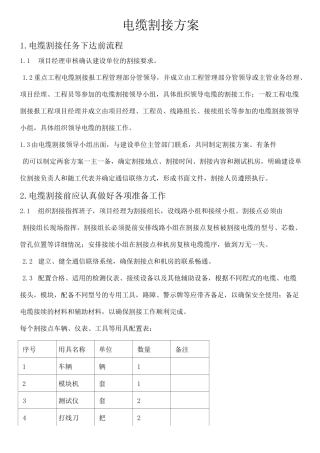 电缆割接方案