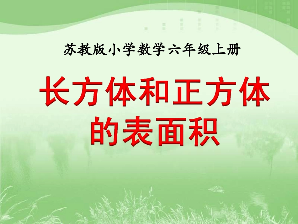 新苏教版六年级数学《长方体和正方体的表面积(一)》教学课件_第1页