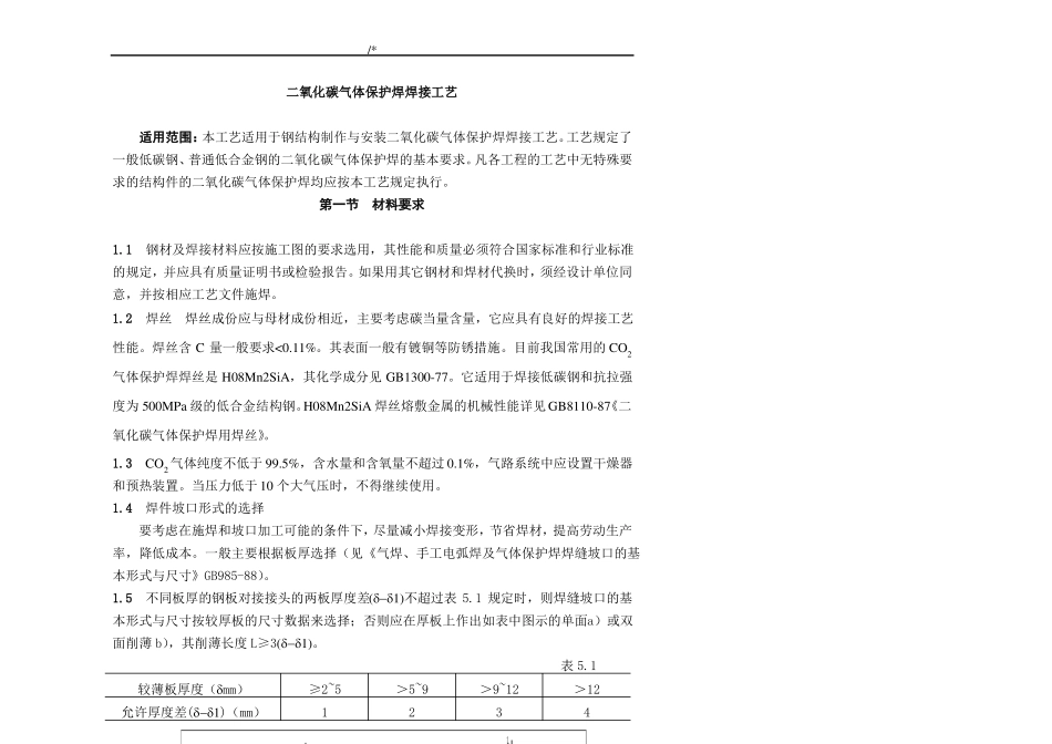 二氧化碳气体保护焊焊接工艺标准_第1页