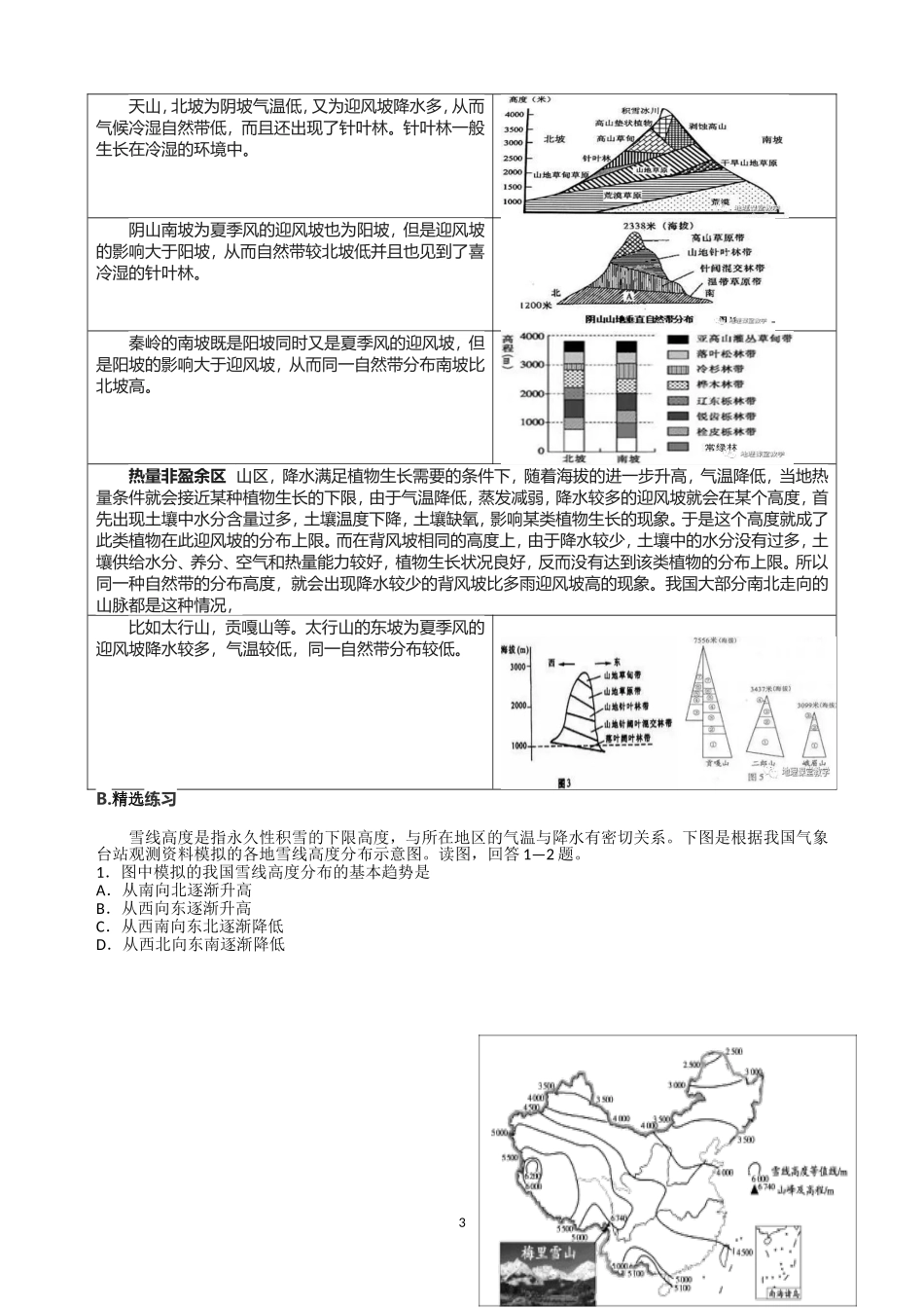 自然带之山地垂直地带性DOC文档_第3页