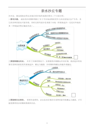 高中地理专题复习亲水沙丘