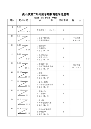 大班语言进度表3