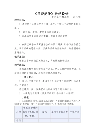 三袋麦子实录