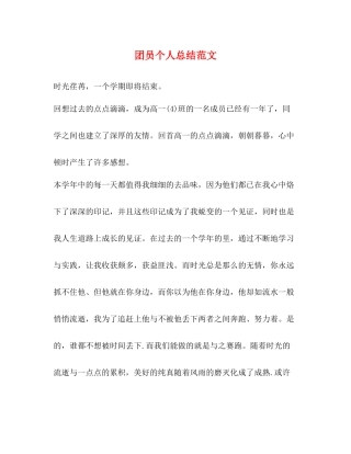 团员个人总结范文2)