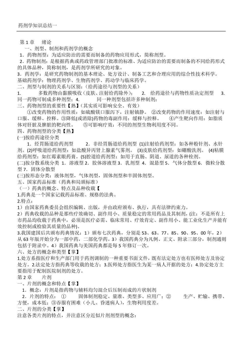 中药药剂学知识点大全_第1页