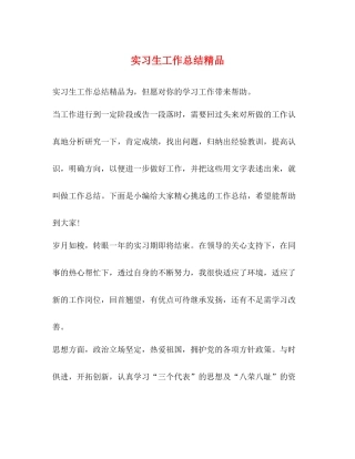 实习生工作总结精品