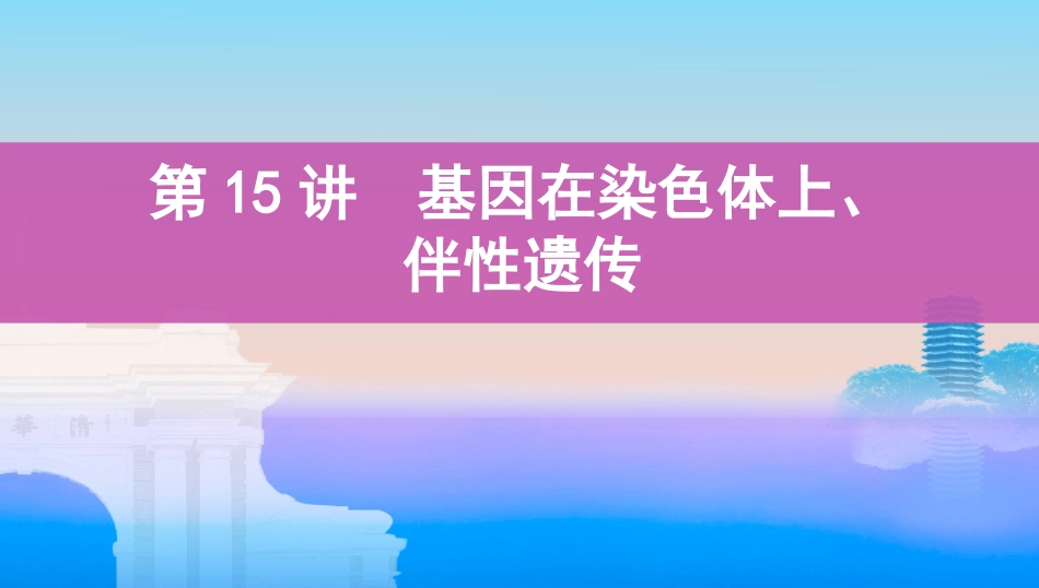 第15讲　基因在染色体上、伴性遗传_第1页