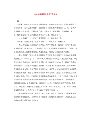 2020年度基层公务员工作总结