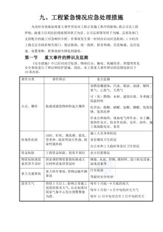项目工程紧急情况应急管理措施