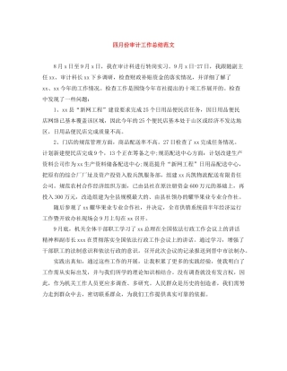四月份审计工作总结范文
