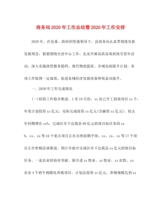 商务局年工作总结暨年工作安排