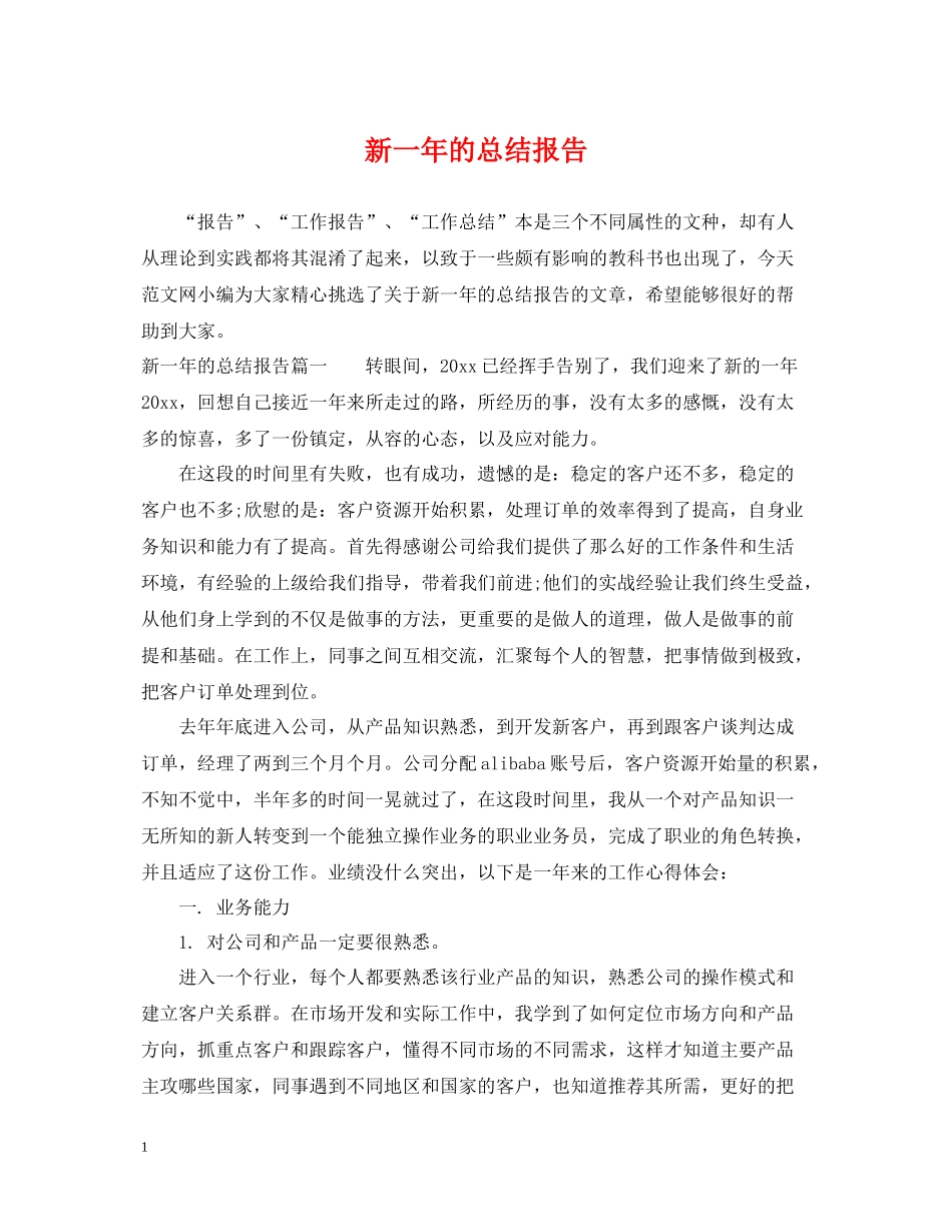 新一年的总结报告_第1页