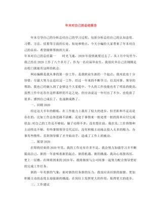 2020年末对自己的总结报告