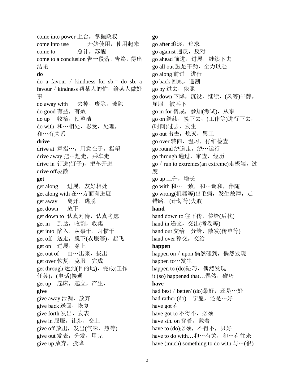 高考英语常用词组_第2页