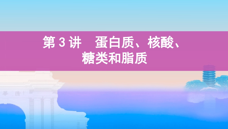 第3讲　蛋白质、核酸、糖类和脂质_第1页