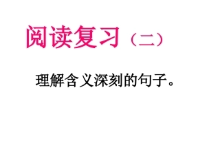 二理解含义深刻的句子