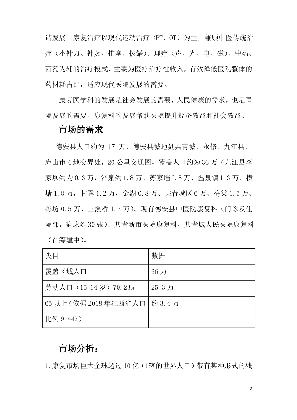 二级综合医院康复科发展规划_第2页