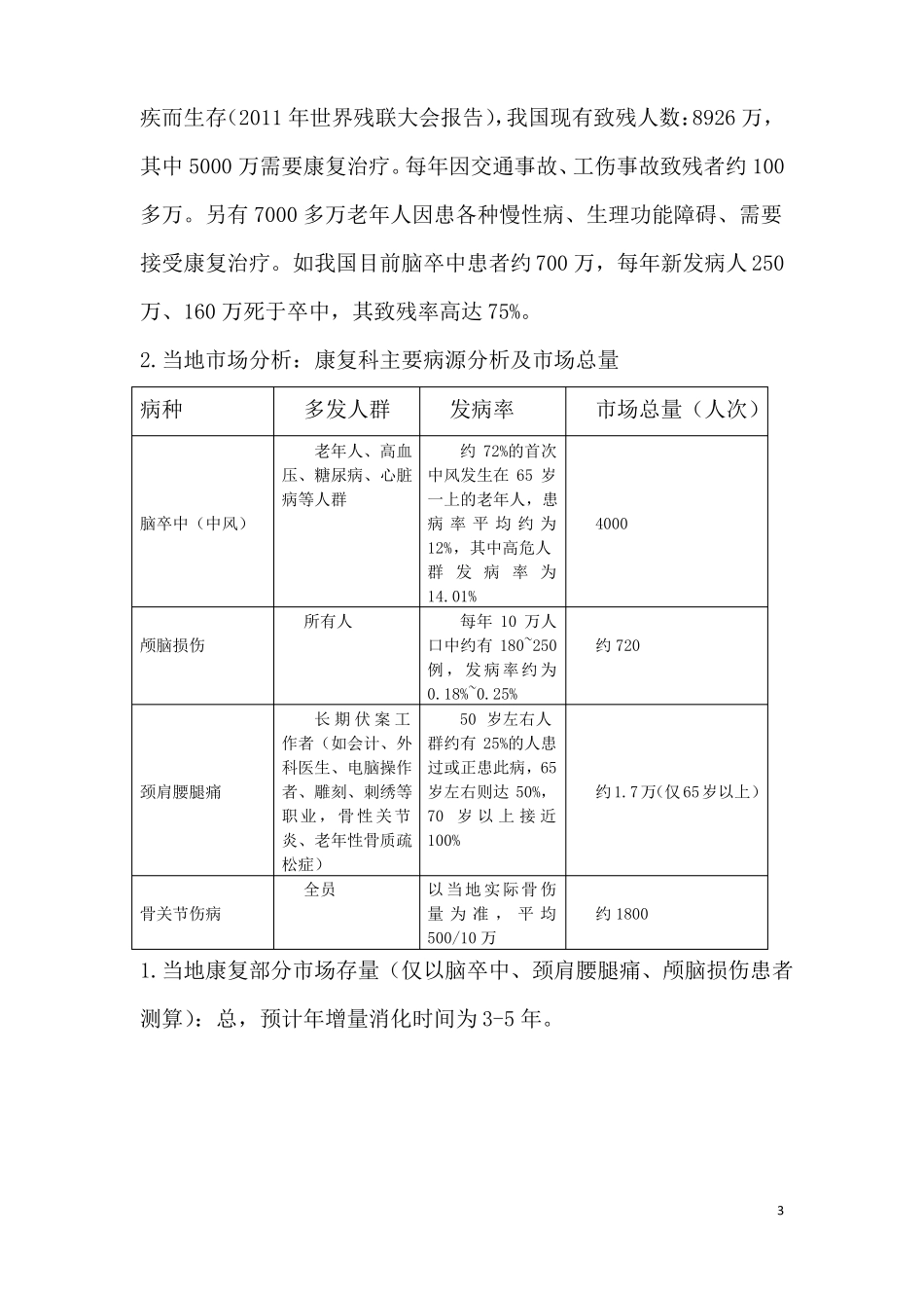 二级综合医院康复科发展规划_第3页
