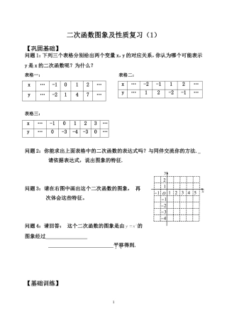 二次函数图象及性质