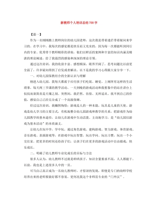 新教师个人培训总结700字