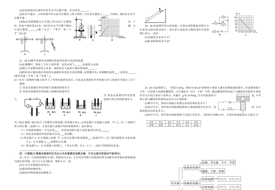 陆溪中学物理测试卷_第2页