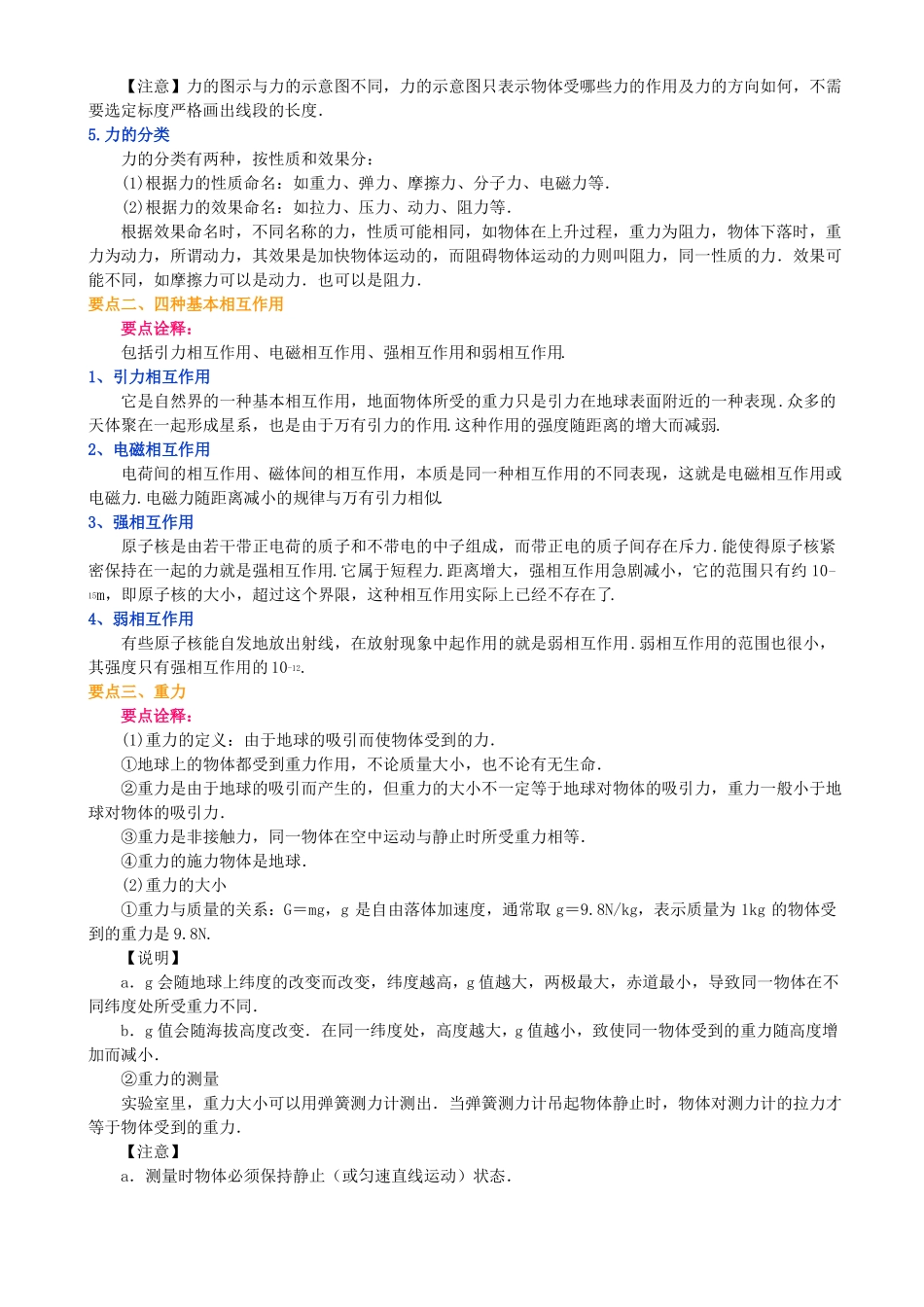 高中物理必修1重力、弹力基础知识点专题讲解_第2页