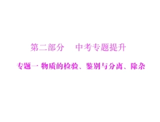 第二部分专题一物质的检验、鉴别与分离、除杂